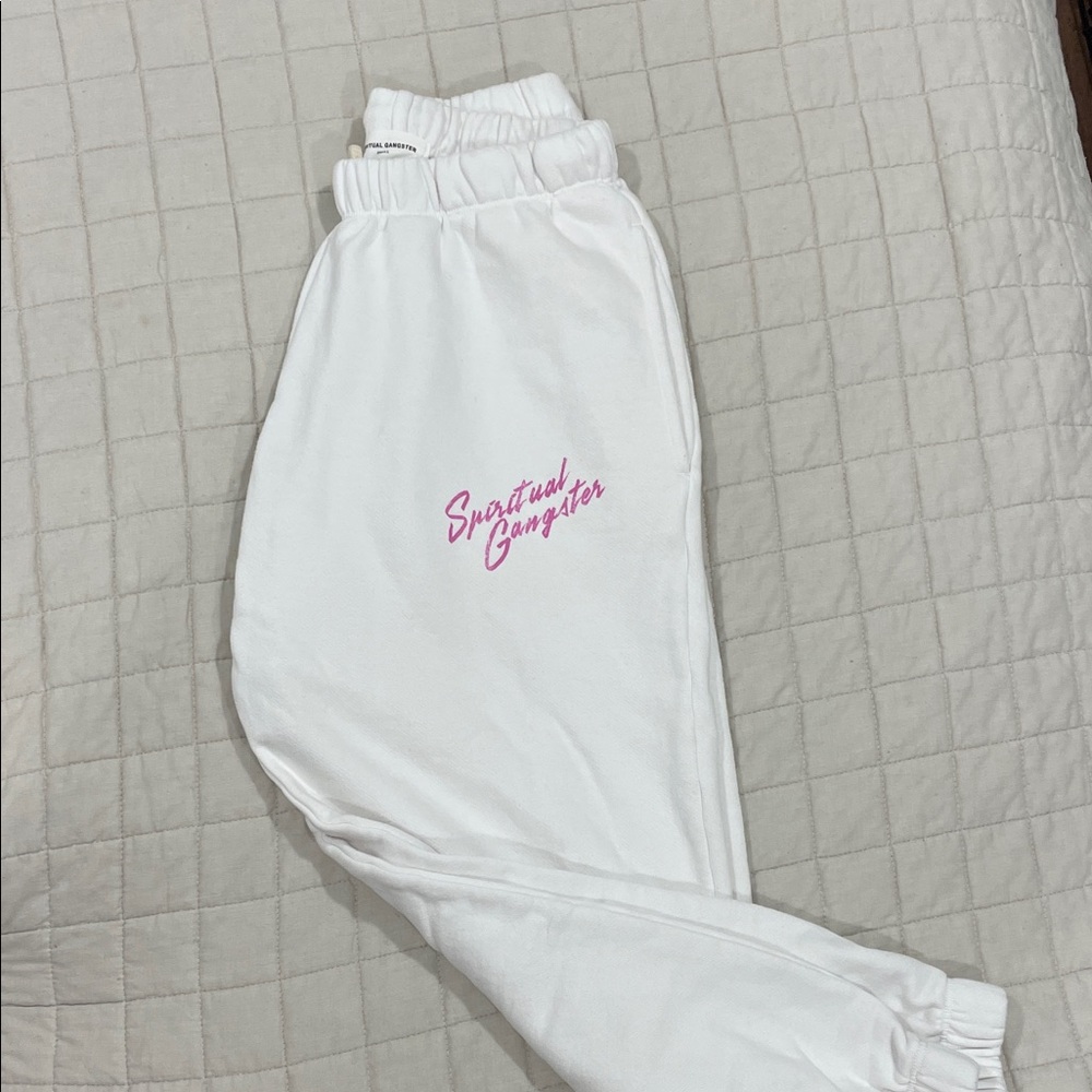 Spiritual Gangster White and Pink women’s Joggers